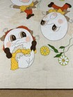 Vtg Handmade Baby Crib Quilt Blanket Humpty Dumpty Flowers Brown 46 x36 