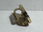 Vintage Lipstick Holder With Mirror Floral Design Gold Tone Made In Hong Kong