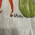 Vera Neumann Linen Dish Tea Towel Veggies Celery Peppers Green Orange Vintage Mc