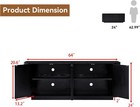 64 Inch Buffet Sideboard Cabinet With Storage  Modern Fluted Credenza Black