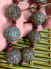 Hand Carved Rare Chinese Old Hetian Natural Jade 20mm Beads Bracelet