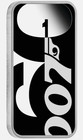 2022 60 Years Of Bond 1oz Silver Proof Rectangular Colored  1 Coin James 007