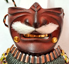 Japanese Menpo Samurai Yoroi Kabuto Mask Facial Armor Mustache Busho Display M14
