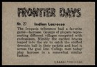 1953 Bowman Frontier Days  27 Indian Lacrosse Nm