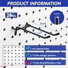 24 Pack Pegboard Double Arm Hooks 1 4in Peg Board Black