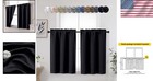Black Short Blackout Curtains For Small Bedroom Window 36 Inches Long 2 Panels 