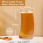17 2oz Beer Glasses Set Of 4  Large Beer Mugs For Freezer  Craft Pint Glasses   