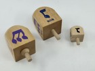 3 Pcs Handmade Natural Wood Dreidel     Traditional Hanukkah Spinning Top Judaism 