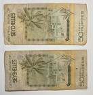 Seychelles Central Bank 10 Rupee And 50 Rupee Banknotes Uncertified