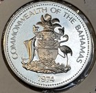 1974 Bahamas One 1 Dollar 0 8 Silver Proof Coin Only 94 000 Minted