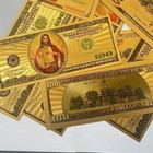 10pcs Jesus Christ  100 Dollar Bill Gold Foil Plated Banknote For Decoration