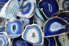 Agate Geode Blue 4  13-15 Oz Polished Throat Chakra Healing Crystals Stone