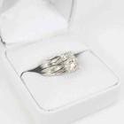 His   Her Trio Ring Set 2ct Round Cut Lab Created Diamond 14k White Gold Plated