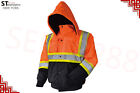 Hi Vis Insulated Safety Bomber Reflective Jacket Coat High Visibility Orange