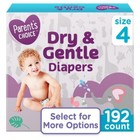Dry Gentle Diapers Size 4 192 Count Wetness Indicator Leak Resistant Absorbent