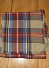 Plaid Woven Fringed Scarf  37 X 74 In Rectangular  Beige Multi