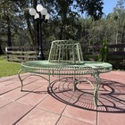 Full Round Tree Surround Garden Bench With Old Green Painted Steel 55 Inches