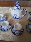  Vintage E h Delft Blue Holland Miniature Tea Set