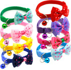 Nylon Cat Cute Collar With Bell Bow Tie For Cat Kitten Puppy Adjustable