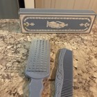 Vintage Avon Blue Brush And Comb Set For Long Or Wet Hair Powder Blue New W box
