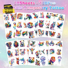 120 Pcs Watercolor Animals Temporary Tattoo For Kids  Washable Animals Temp Tatt