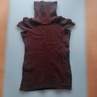 Issey Miyake Me High Neck Sleeveless Top Dark Brown Cotton Stretch Used