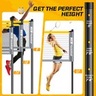 Outdoor Volleyball Badminton Net Set 32ft 26ft 20ft Adjustable Poles Park Beach