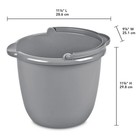 Sterilite 10 Qt  Spout Pail Classic Titanium Durable Plastic Bucket With Handle