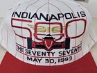 Vintage Indianapolis 500 Hat Cap Snapback Mens White Red Stripe Indy Racing 1993