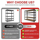 5-tier Heavy Duty Metal Shelving Unit Adjustable Garage Shelves 3000lbs Load