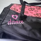 Girls Black Pink Dance Bag Hearts Nylon With Pink Interior And Zipper Pouch