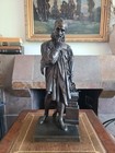 Pierre-jean David Antique 19th Century Bronze Sculpture Statue Of Ambroise Par  