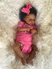 Black Reborn Baby Dolls Silicone Full Body-20 In Realistic Baby Doll  African Am