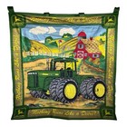 John Deere Quilted Wall Hanging W  Hanging Tabs 33    X 33    9400 Tractor   Barn
