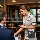 Waitress Apron With Pocket Server Work Tools Waist Bag Adjustable Utility Bel   