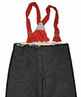 44x30 Janesville Black Firefighter Turnout Pants Orange Tape   Suspenders P1483