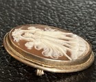 Antique Three Graces 800 Silver Carved Shell Brooch Or Pendant 