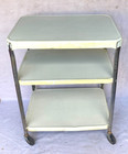 Vintage Cosco  Mid Century Metal 3 Tier Rolling Serving Cart Mcm
