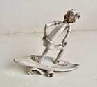 Vintage Bencini Surfer Sculpture Ceramic Figurine Surfboard Signed Italy   053