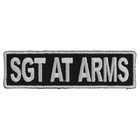 Sgt At Arms  Mc Club Rank Patch Black White 3 1 2  X  1   Biker  Embroidered