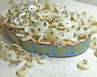 25 Vintage 1940s White Mother Of Pearl Mop Pin Shank Buttons   Just Over 7 16 