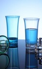 Set Of 24 Blue Acrylic Shot Glasses 2 Oz Reusable Party Barware Unbreakable Cups