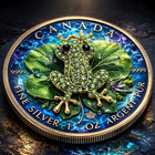 2026 Canada Maple Water Frog 3d Colorized 9999 Silver Coin Mintage 250