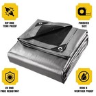 Silver Premium 16 Mil Reinforced Extreme Heavy Duty Poly Tarp True Finished Size