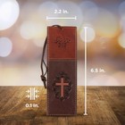 Faux Leather John 3 16 Bible Verse Bookmark With Cross And Ribbon Tassel Brown