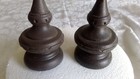 2 Vintage Cast Iron Arrowhead Finials Collectible 4 25  Heavy Metal Screw Base