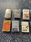 Lot Of 13 Pocket Cigarette Lighters - Assorted Brands - Untested - Free Shipping