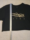 Sitka Camouflage Logo Black Hunting Short Sleeve Crop Top T-shirt  Black Pattern