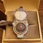 Sajen Silver Carved Multi Gemstone Coin Ring Size 6 Sterling Silver 13 80 G