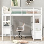 Full Size Loft Bed With Desk   Storage Cabinets Shelves Bookcase Wood Bed Frames